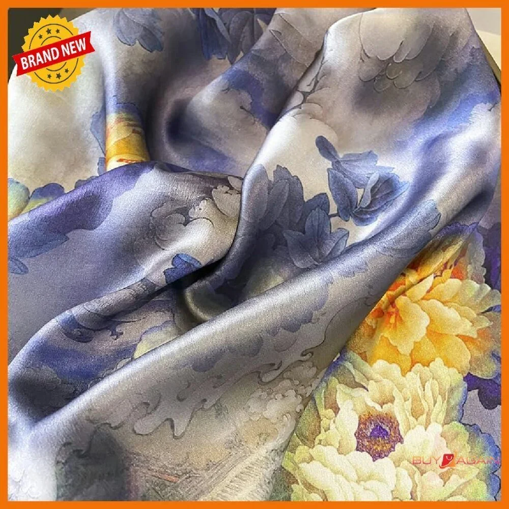 27x27 Mulberry Silk Square Scarf for Neck Hair Accessory